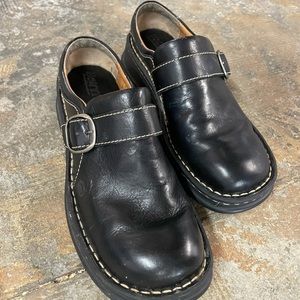 Born Black Slip on buckle loafer clog shoe